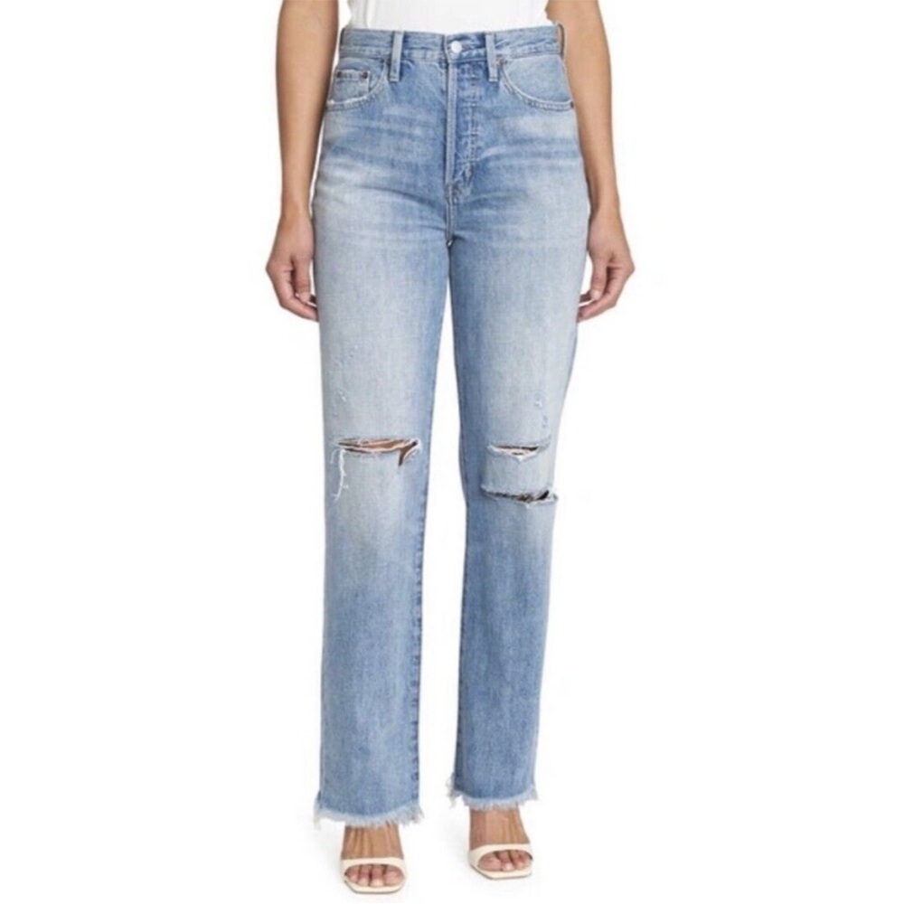 NWT Pistola Cassie bayview distressed super high rise straight crop